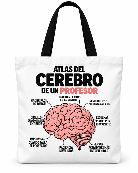 Totebag Creativo – Atlas del Cerebro de un Profesor