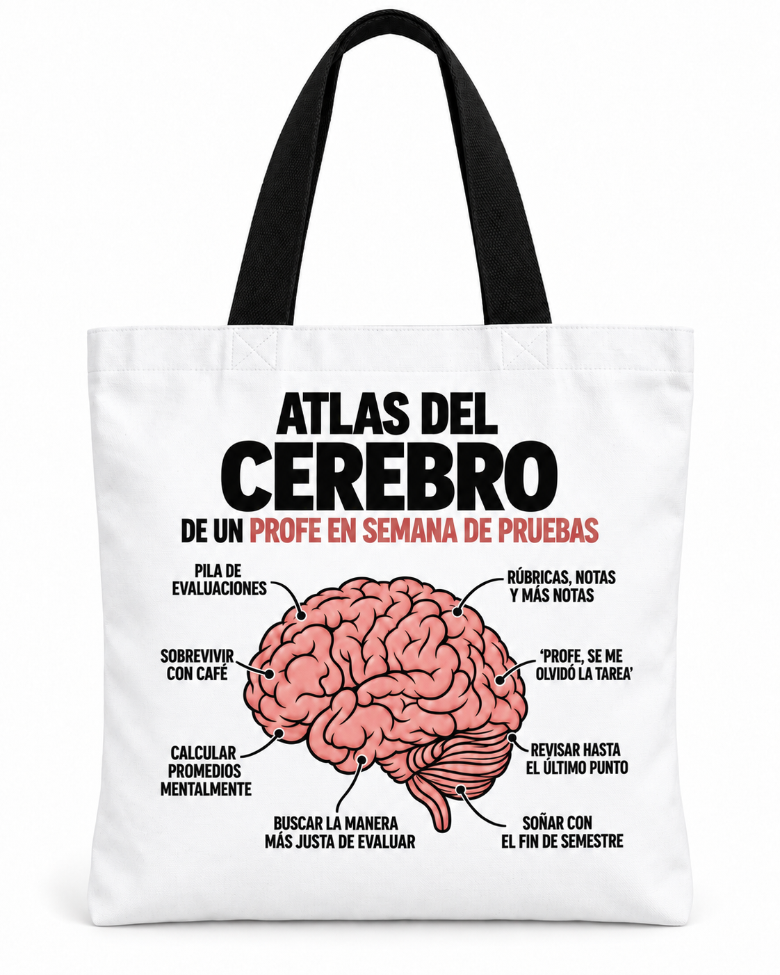 Totebag Creativo – Atlas del Cerebro de un Profe en Semana de Pruebas 1
