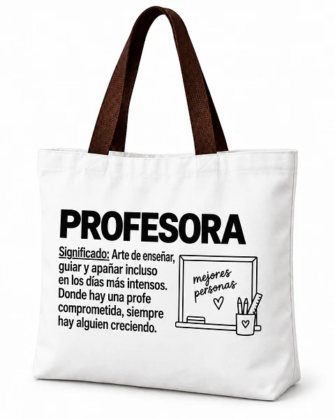 Totebag Creativo – Significado de Profesora Edición Pizarra / Mejores Personas