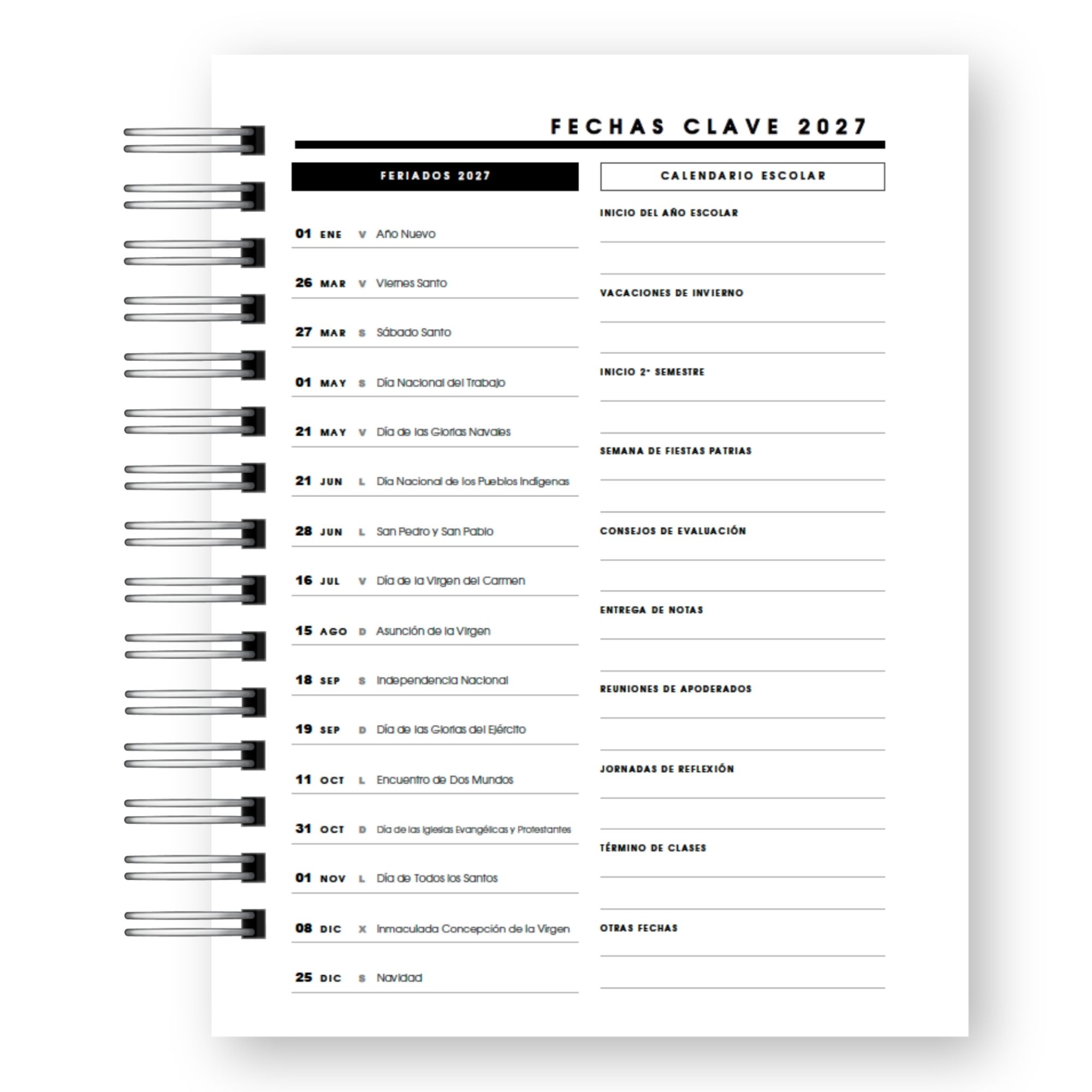 Planner Docente 2027 – Organizador Pedagógico Formal Hombre 6