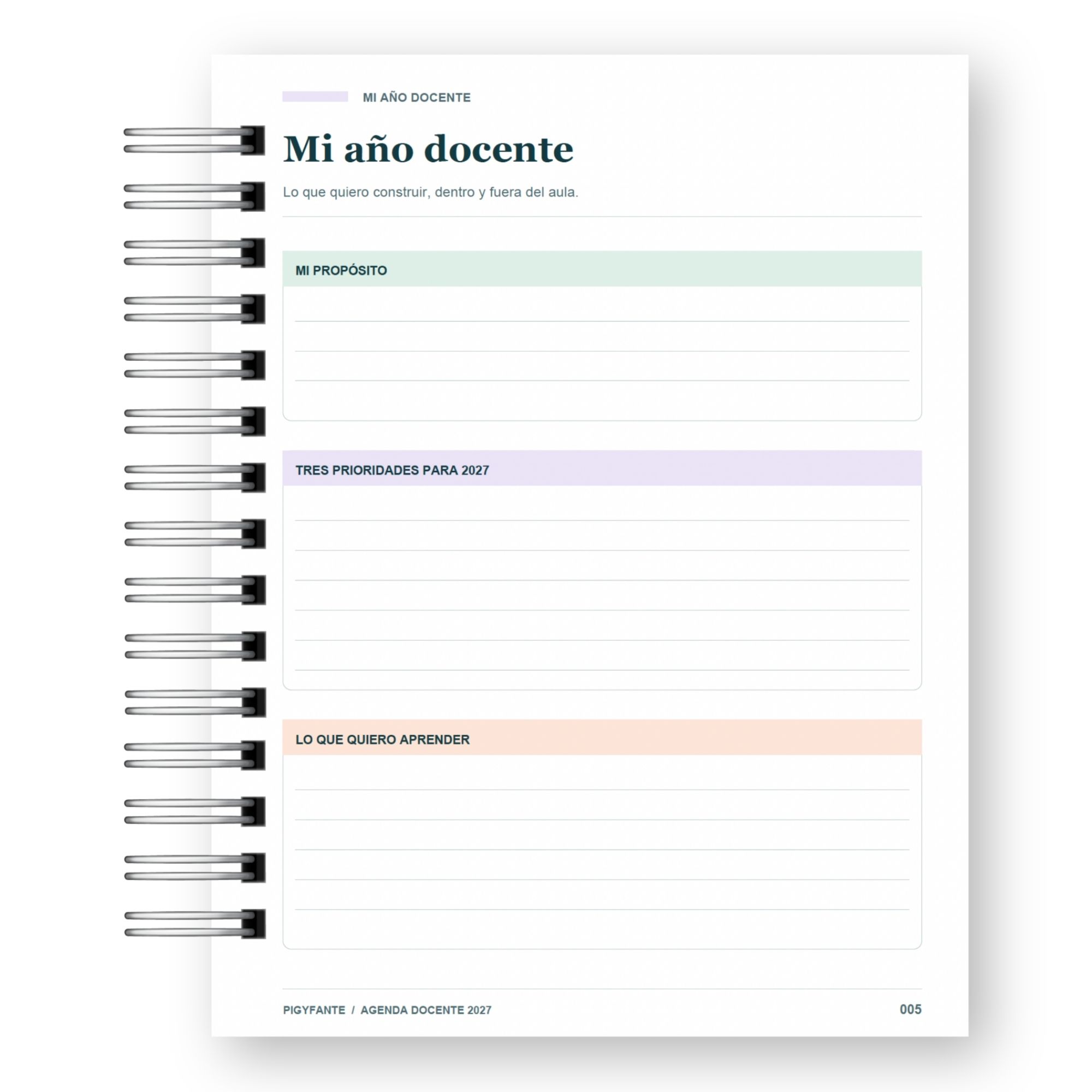 Agenda de la Profesora 2027 – Edición Colores Suaves Ilustrada 2
