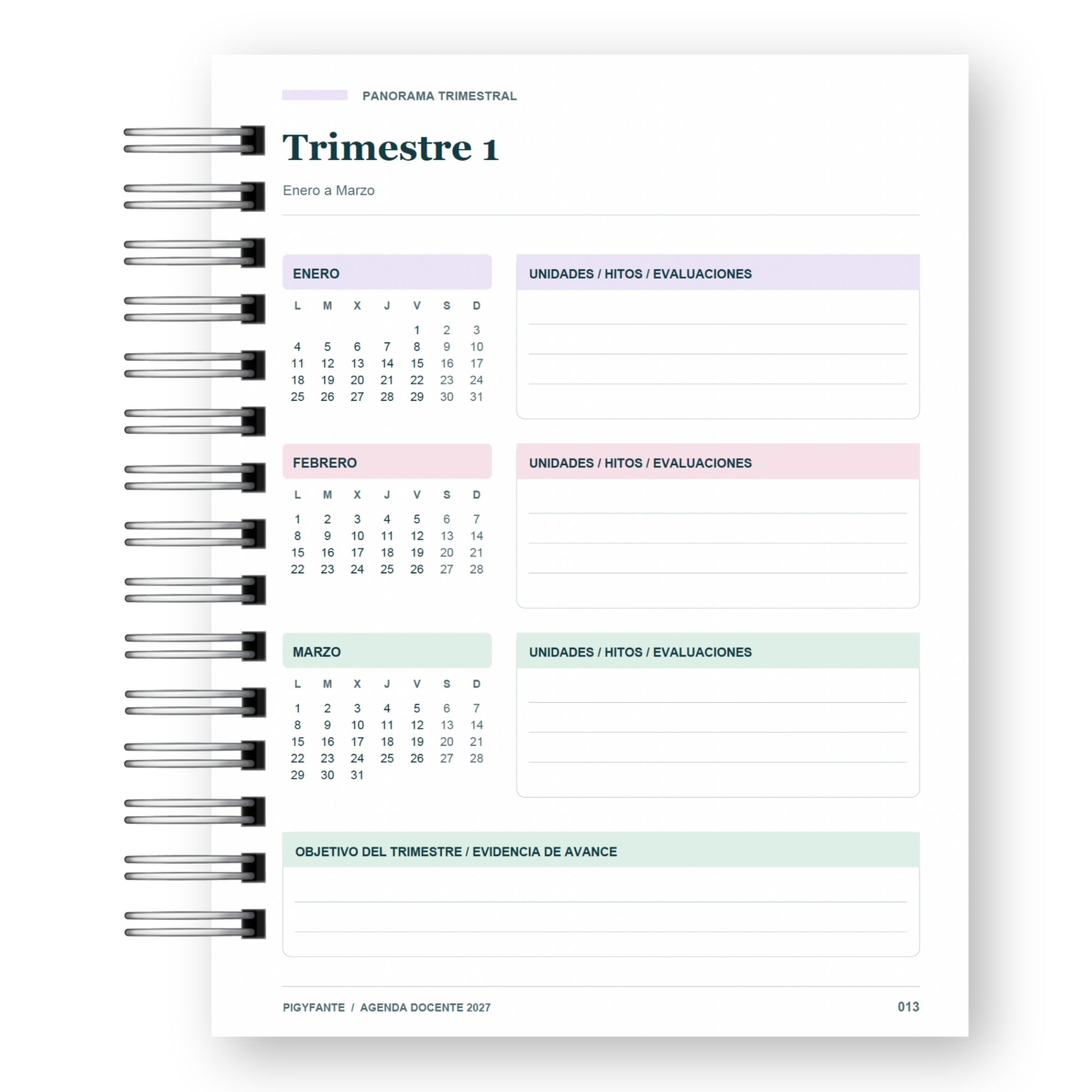 Agenda de la Profesora 2027 – Edición Colores Suaves Ilustrada 6