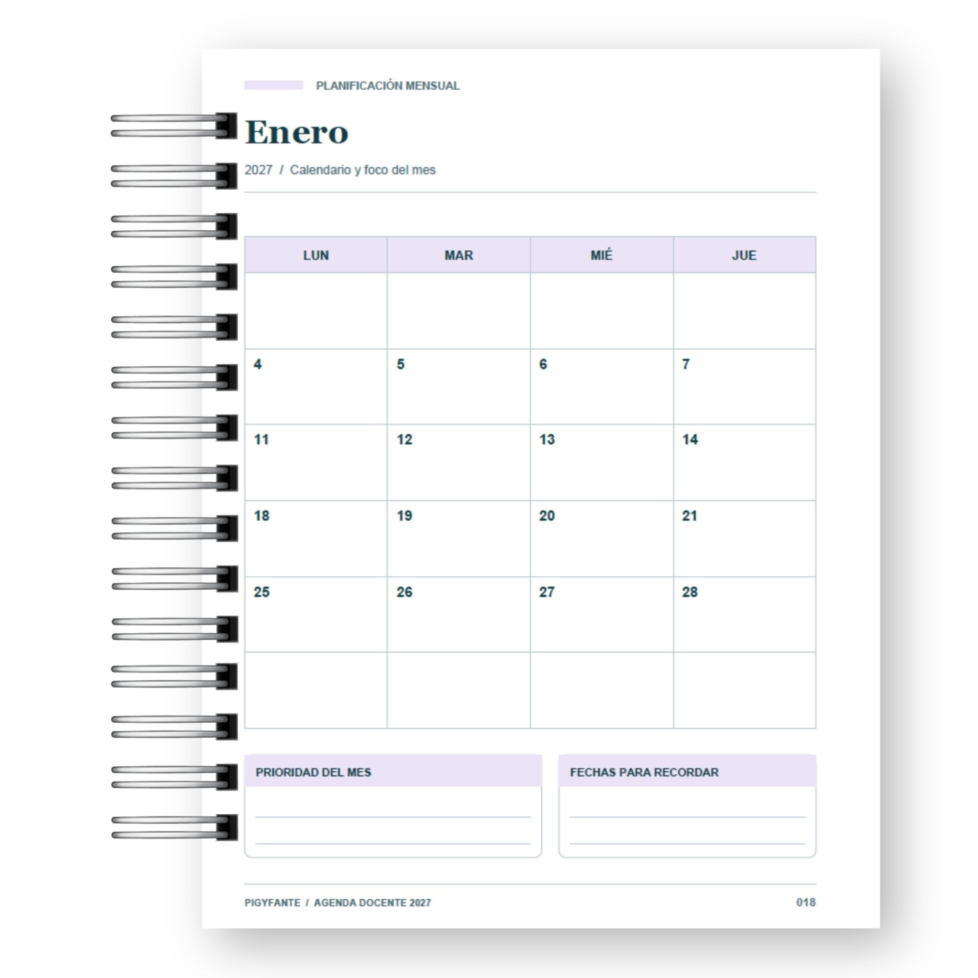 Agenda de la Profesora 2027 – Edición Colores Suaves Ilustrada 7