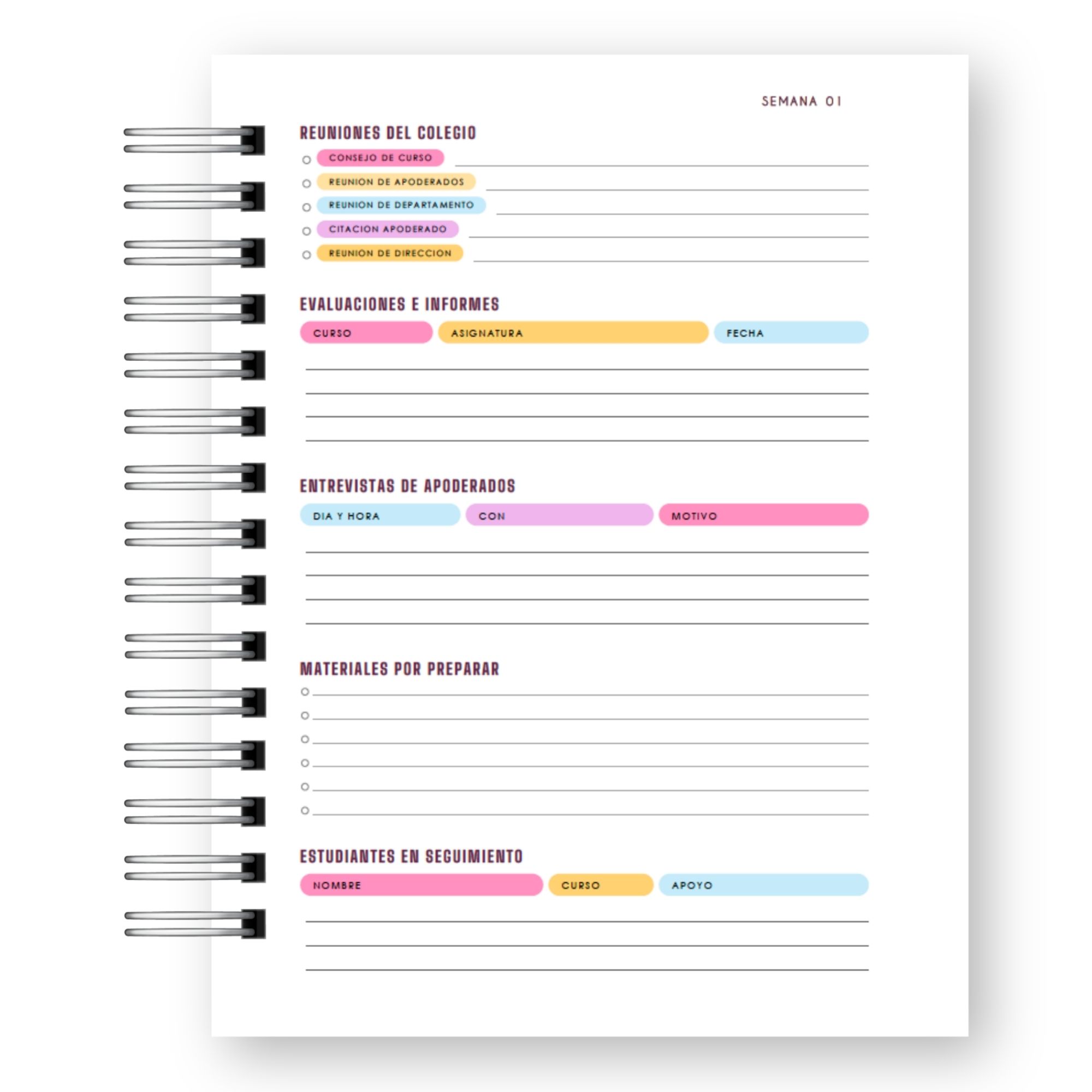 Agenda Docente Semanal 2027 – Edición Ilustrada Soy Profesora 12