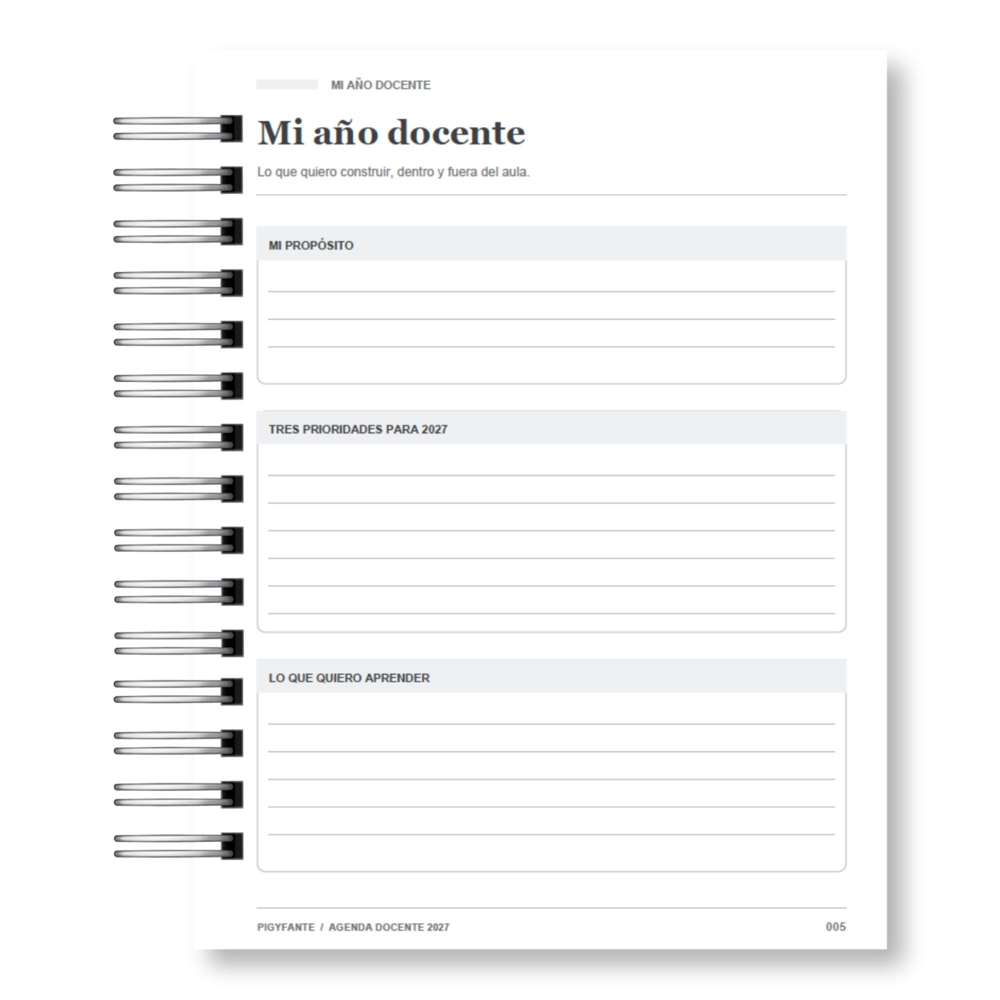 Agenda del Profesor 2027 – Edición Blanco y Negro Ilustrada 6