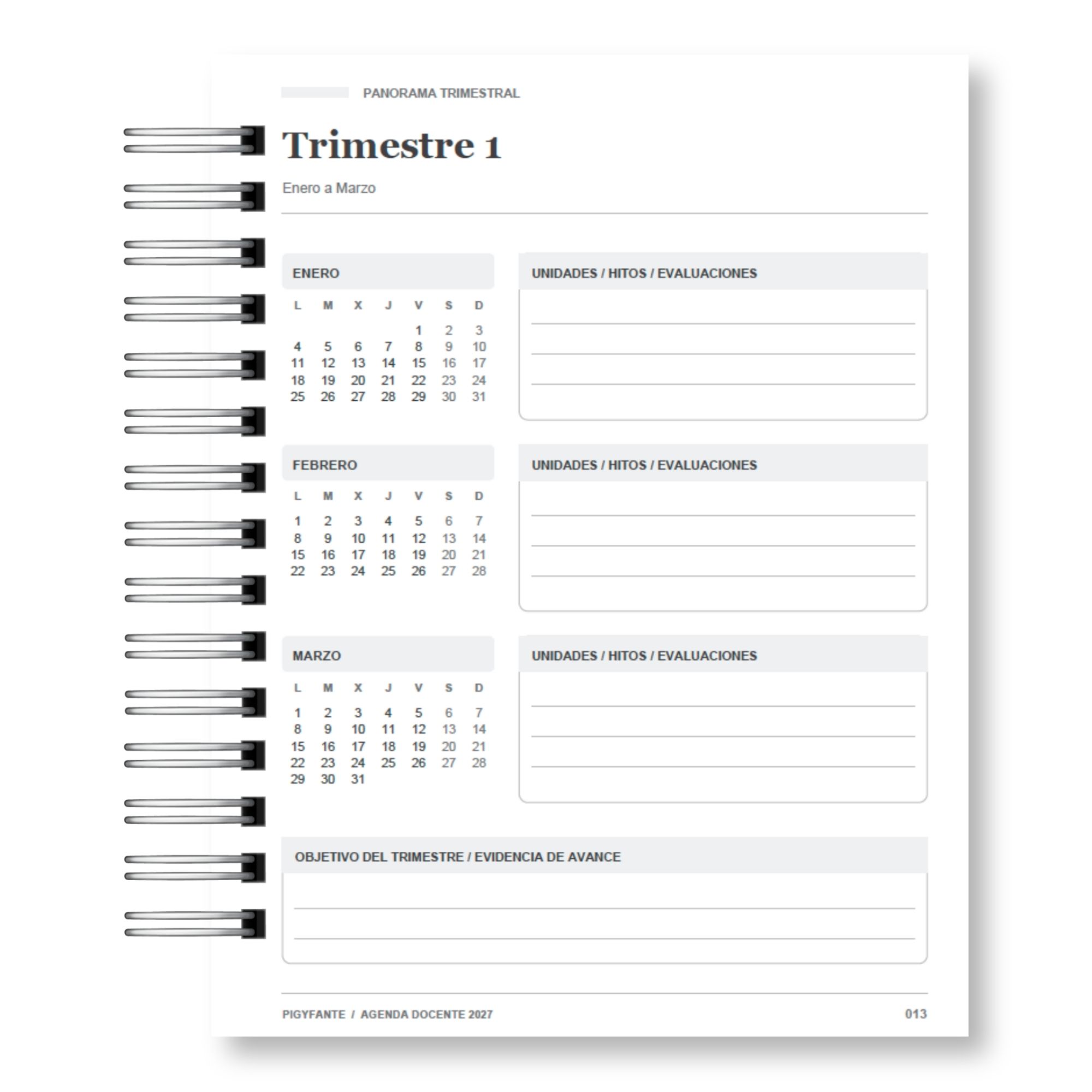 Agenda del Profesor 2027 – Edición Blanco y Negro Ilustrada 7