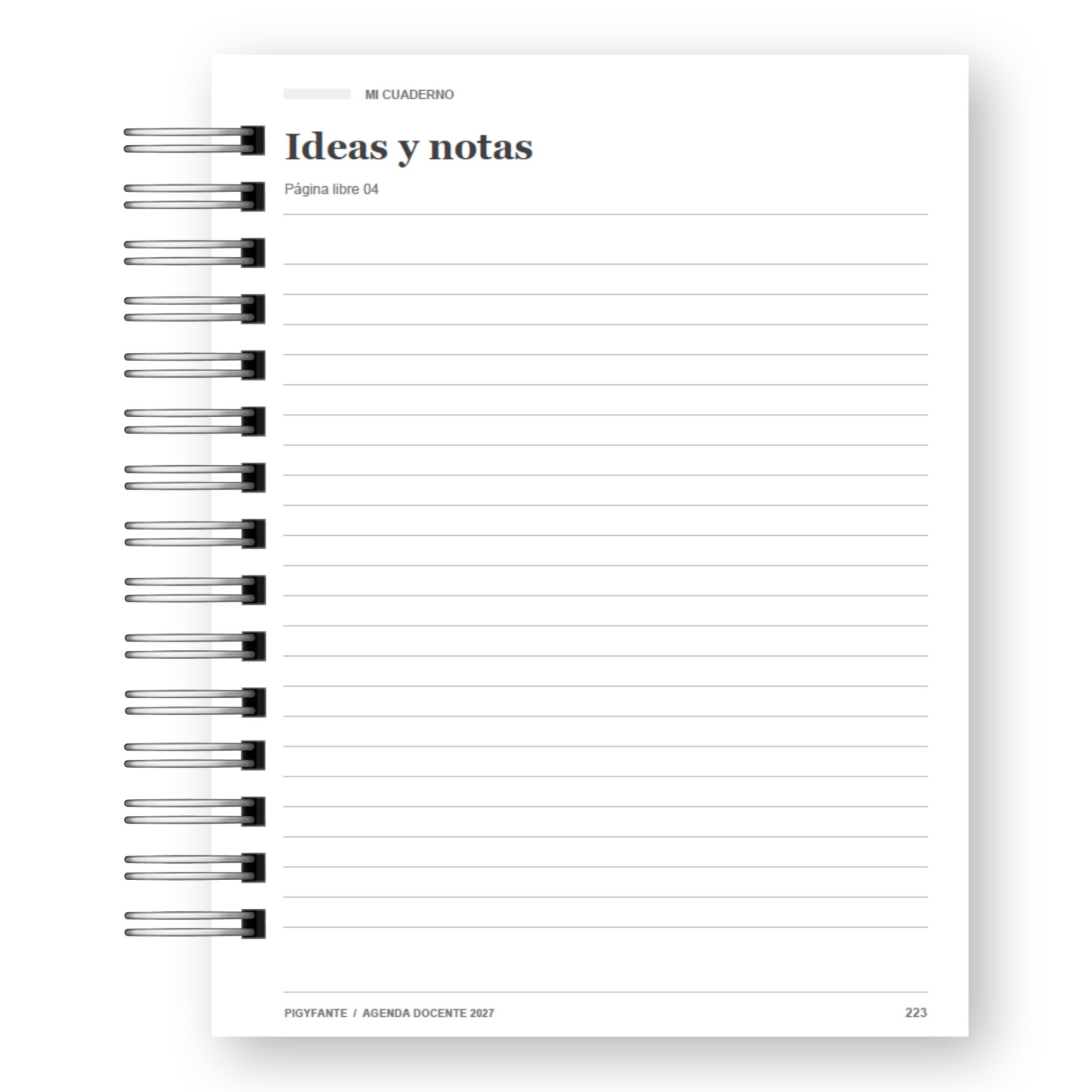 Agenda del Profesor 2027 – Edición Blanco y Negro Ilustrada 18