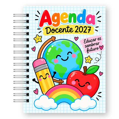 Planner Docente 2027 – Edición Infantil Kawaii 