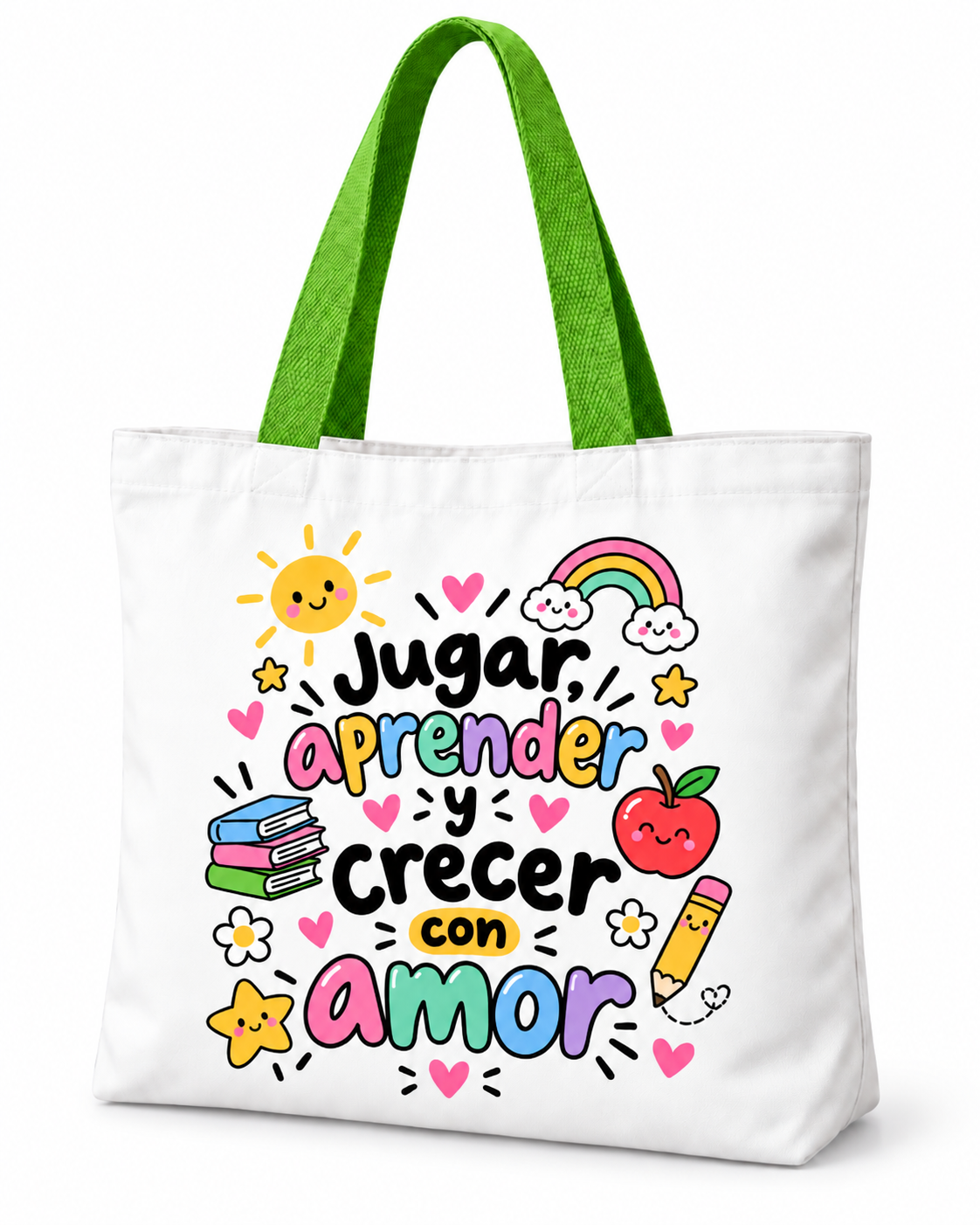 Totebag Creativo – Jugar, Aprender y Crecer con Amor- Educadora de Párvulos 1