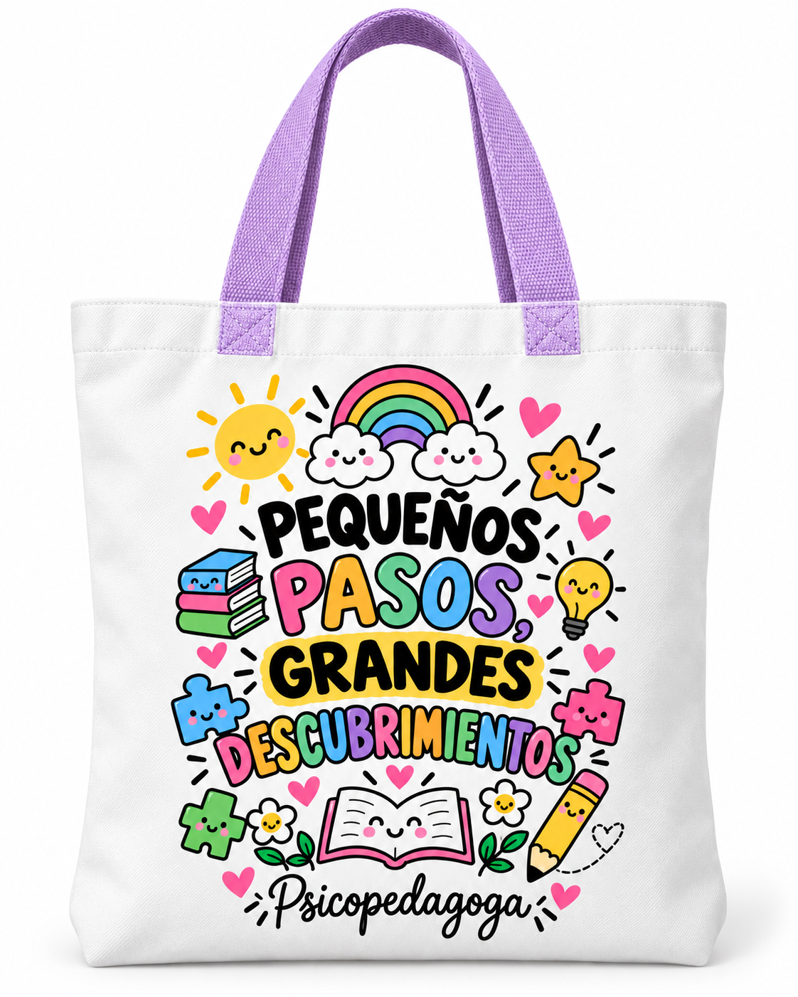 Totebag Creativo – Pequeños Pasos, Grandes Descubrimientos -Psicopedagoga 1