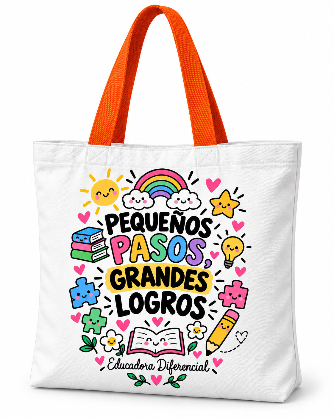 Totebag Creativo – Pequeños Pasos, Grandes Logros - Educadora Diferencial 1