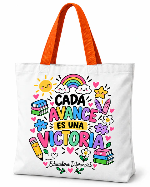 Totebag Creativo – Cada Avance es una Victoria - Educadora Diferencial