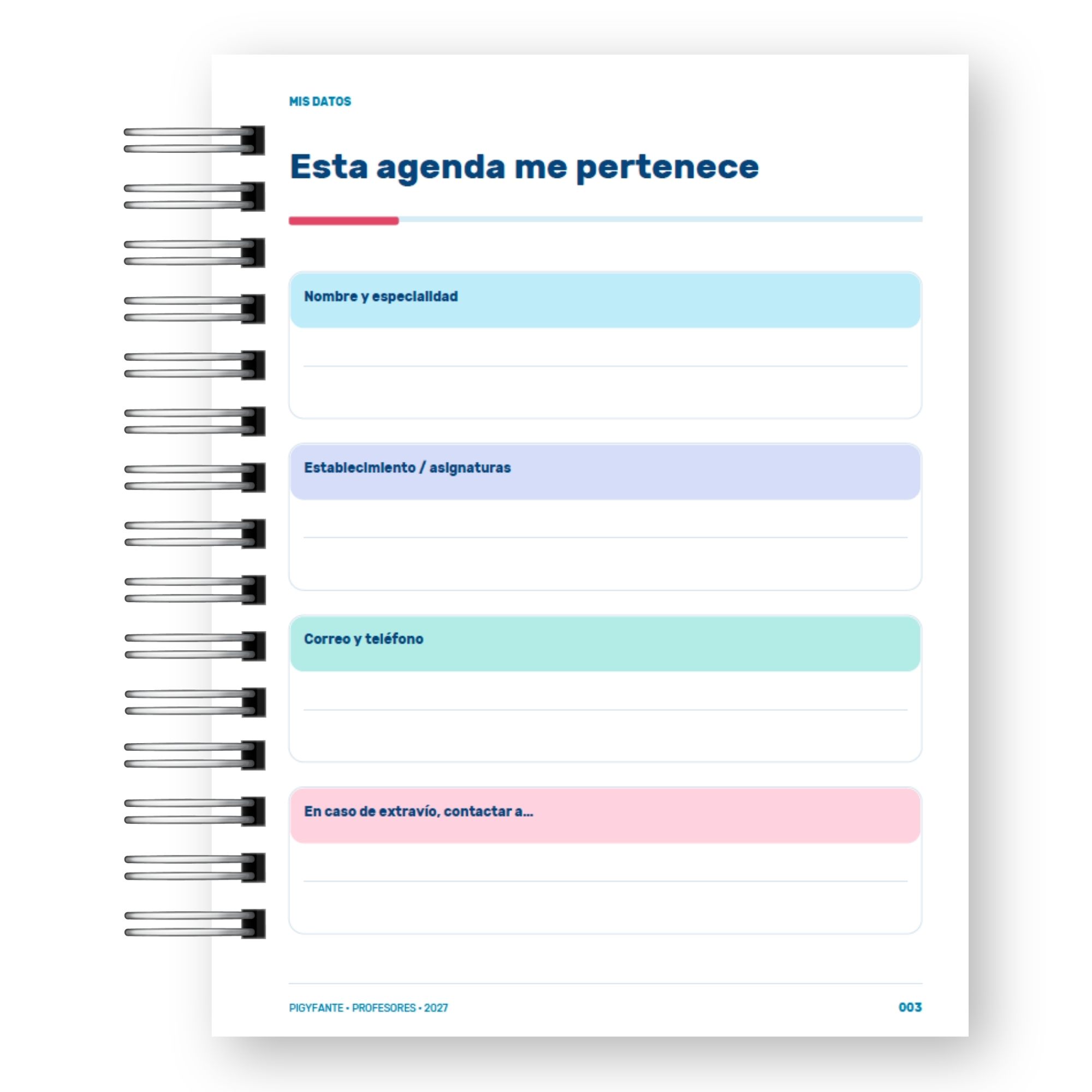 Agenda Profesora  – Edición Ilustrada  y Vocación Docente  2