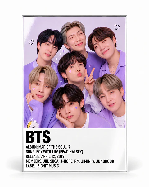 Póster Metálico BTS – Boy With Luv - Map of the Soul 7