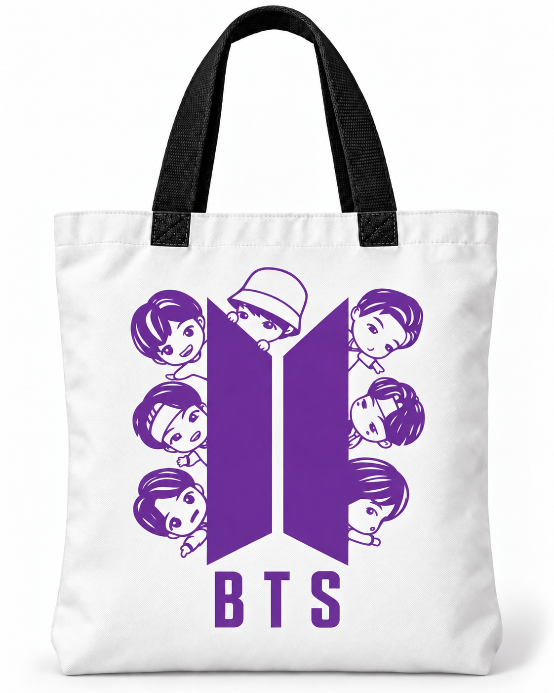 Totebag BTS – Chibi Logo Edition Purple y Black 1
