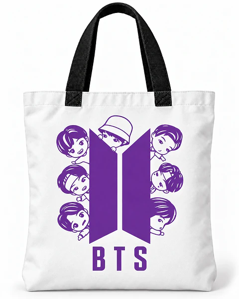 Totebag BTS – Chibi Logo Edition Purple y Black