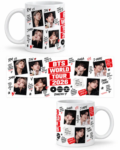 Taza de BTS – BTS World Tour 2026 Polaroid Edition