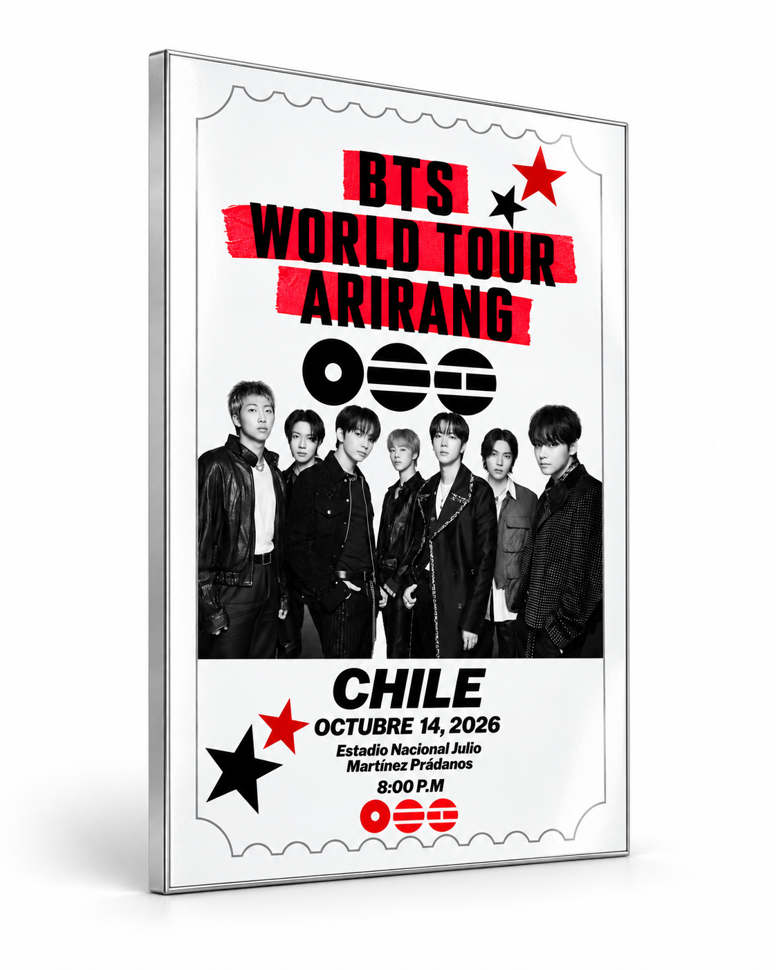 Póster Metálico BTS  World Tour Arirang Chile 2026 2