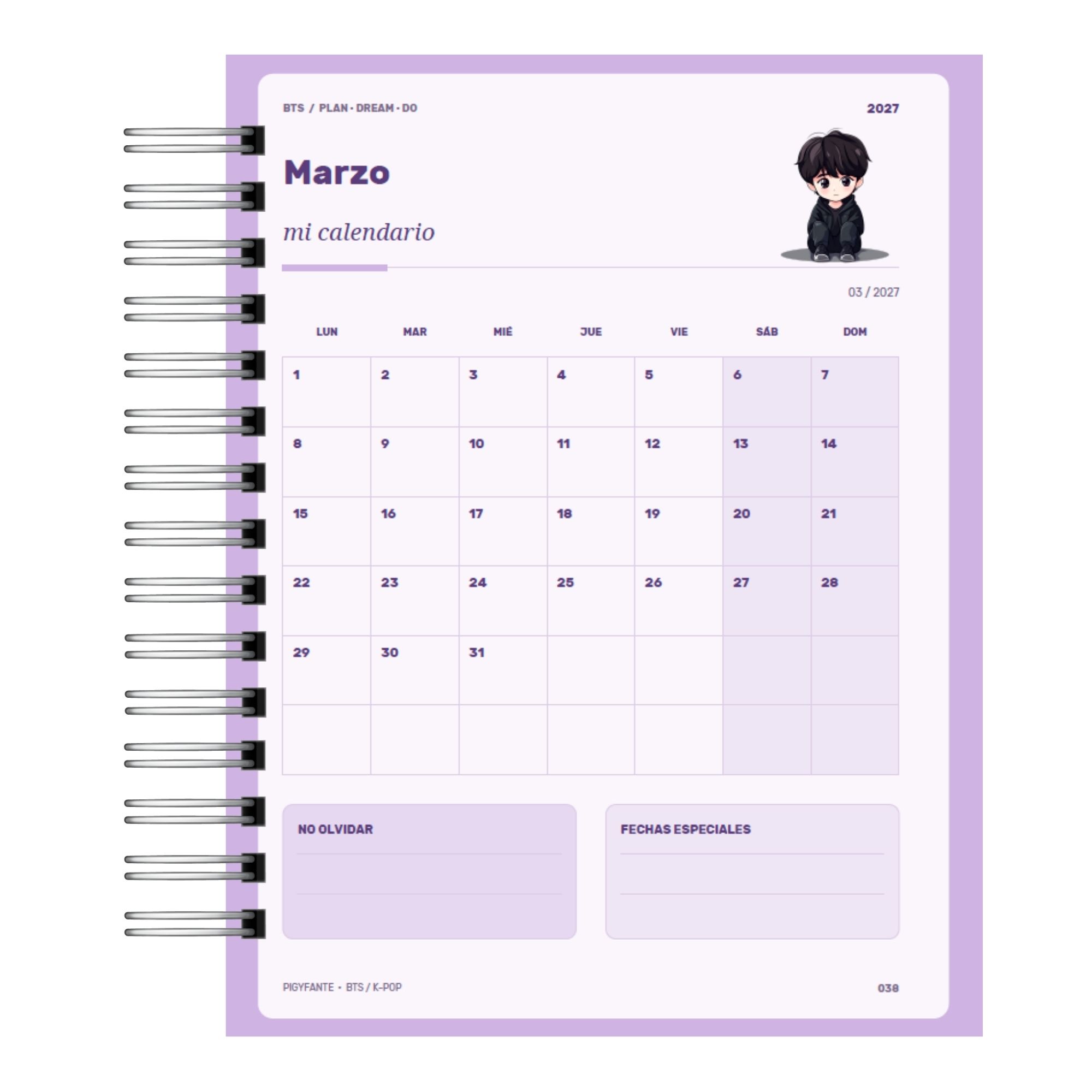 Agenda 2027 BTS – Edición Especial K-Pop (Disponible en 2 Tamaños) 9