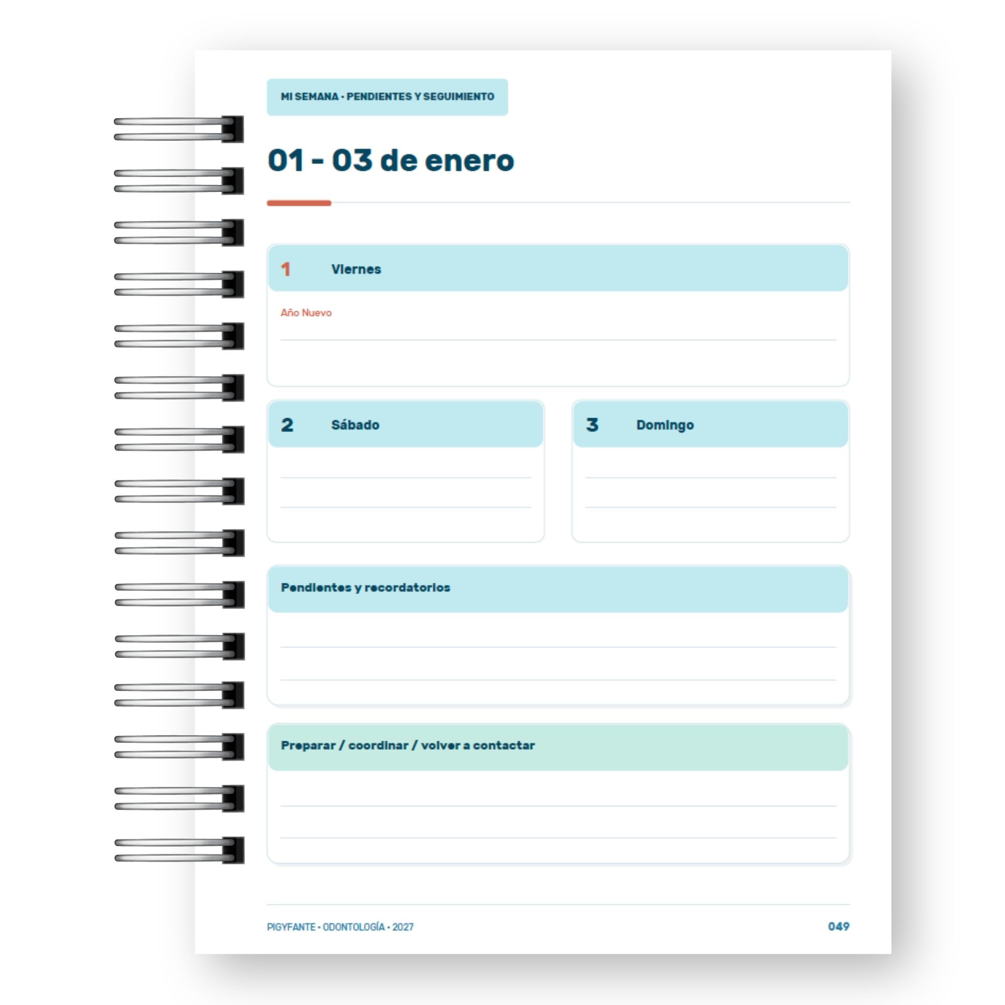 Agenda Odontología 2027 – Cuidar, Acompañar, Sonreír 18