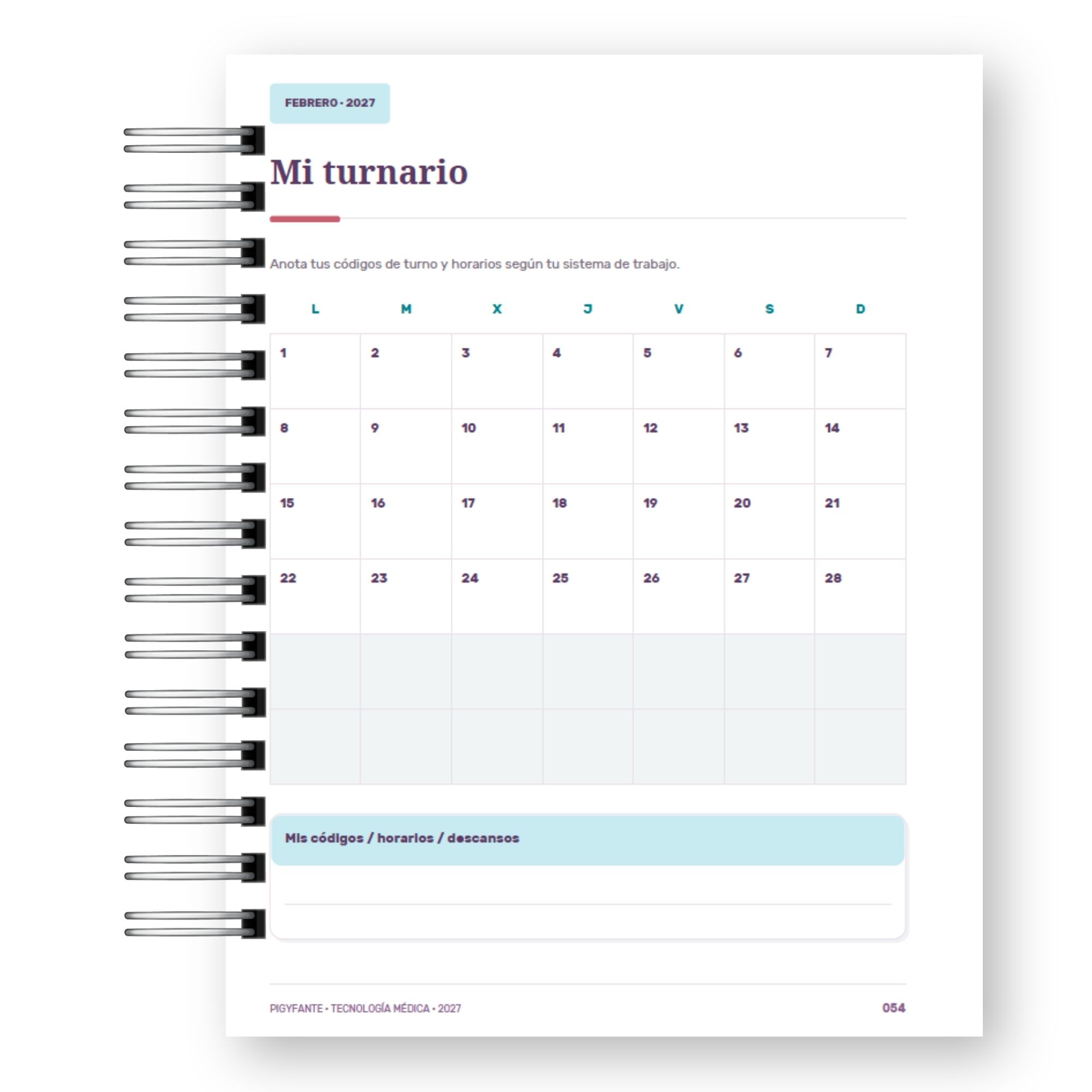 Agenda Tecnóloga Médica 2027 – Observar, Registrar, Descubrir 17