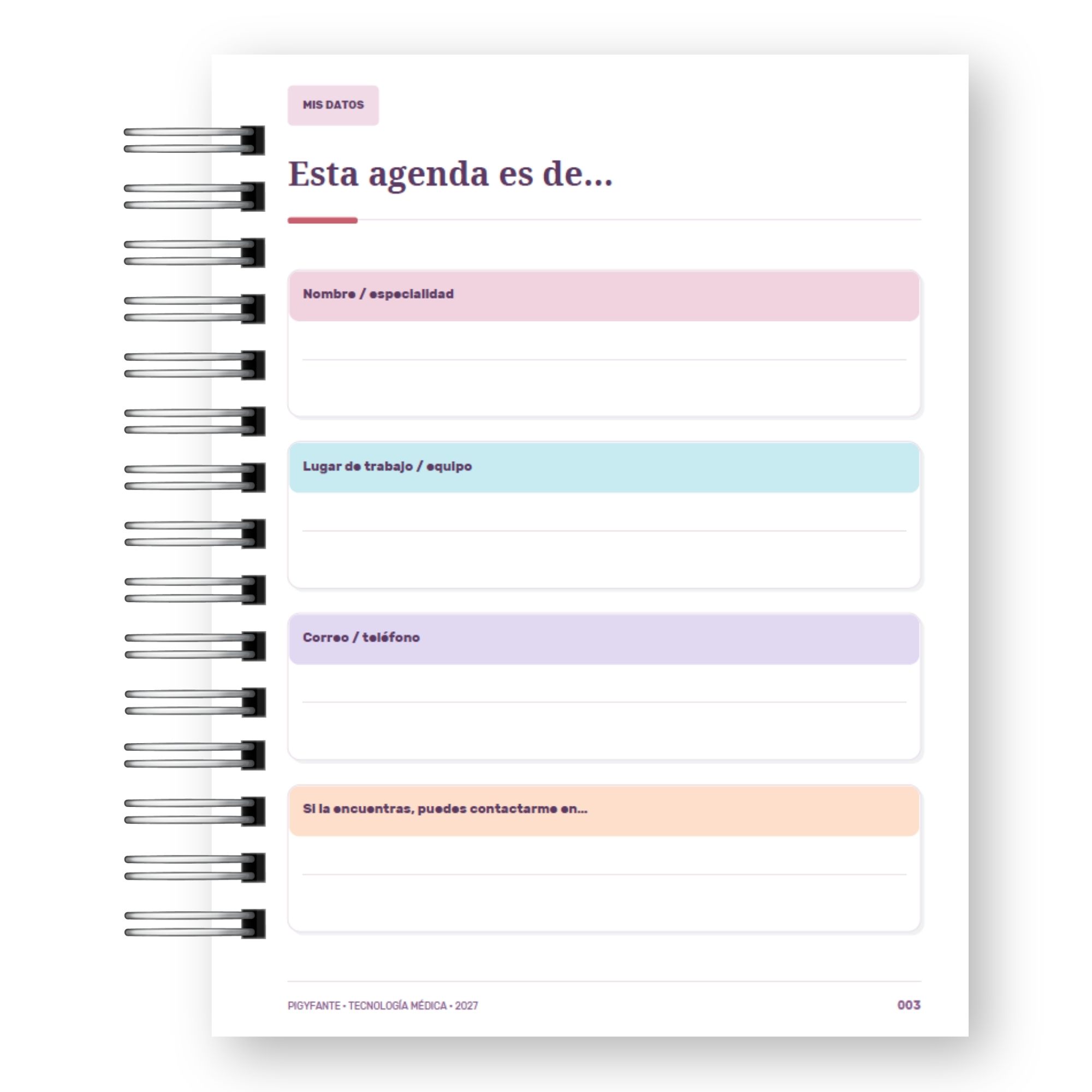 Agenda Tecnólogo Médico 2027 – Edición Hombre  3