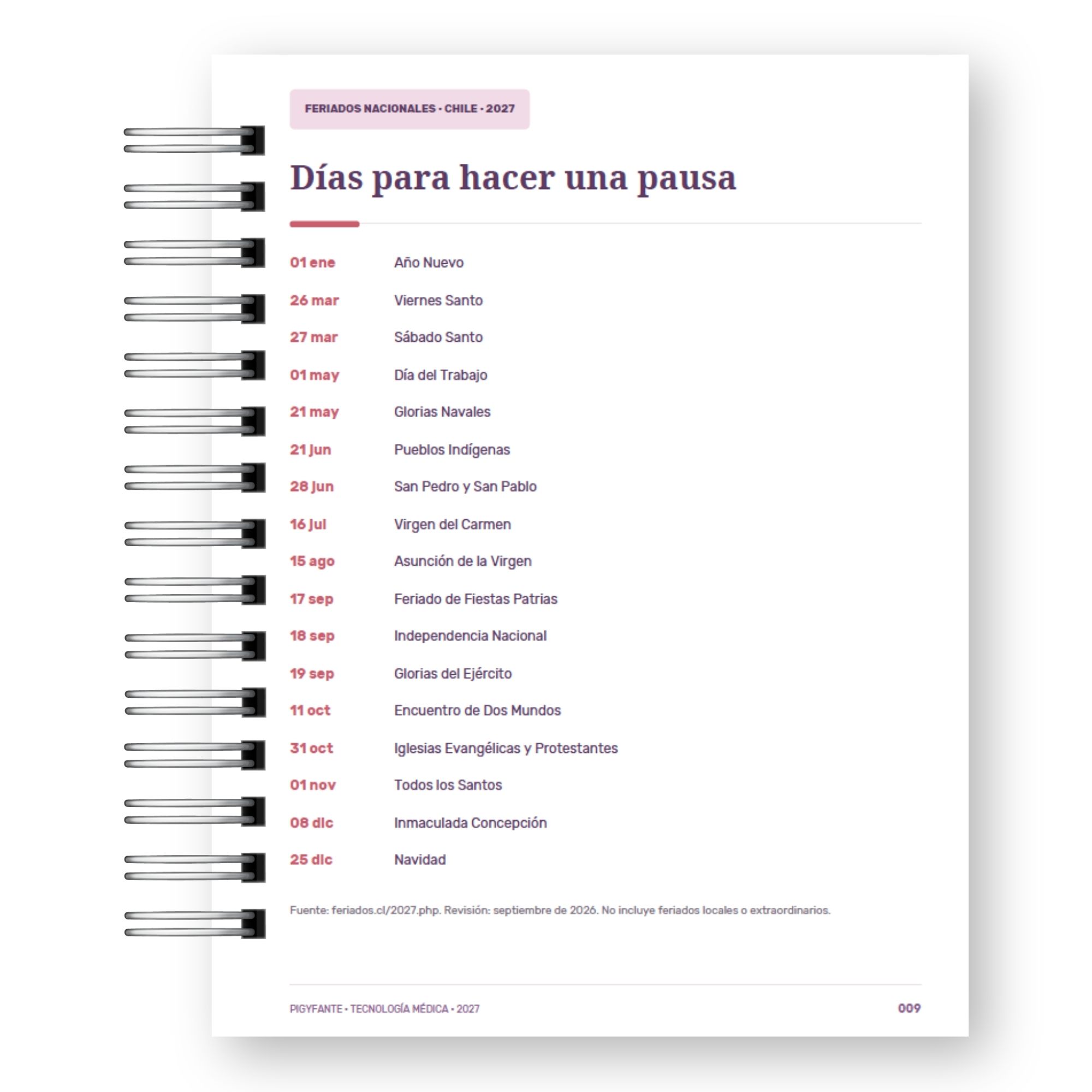 Agenda Tecnólogo Médico 2027 – Edición Hombre  5