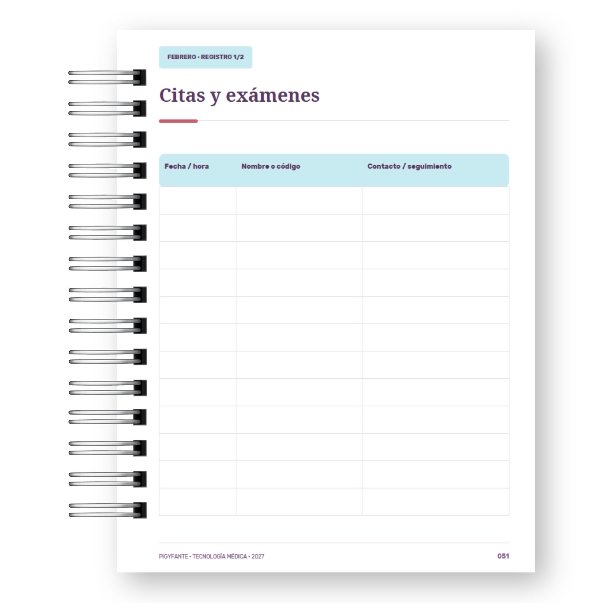 Agenda Tecnólogo Médico 2027 – Edición Hombre  12