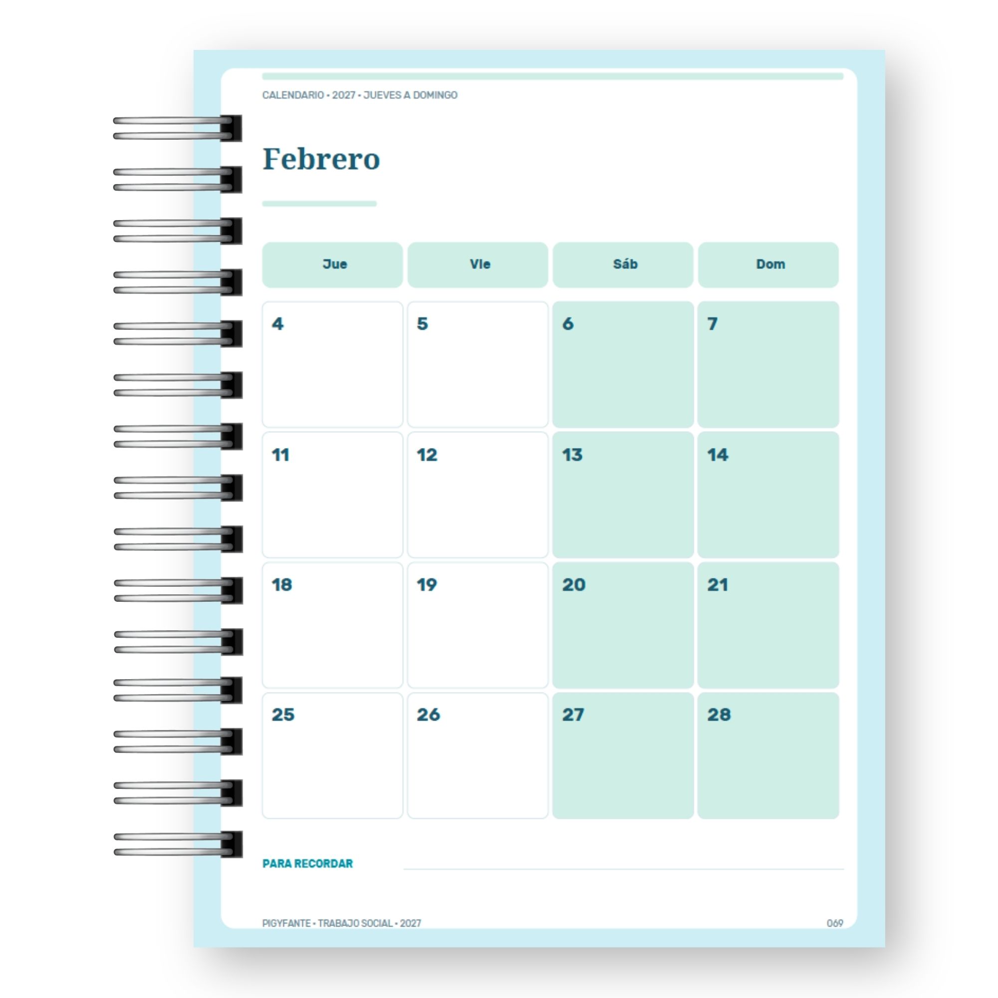 Agenda Trabajo Social 2027 – Edición Hombre  14