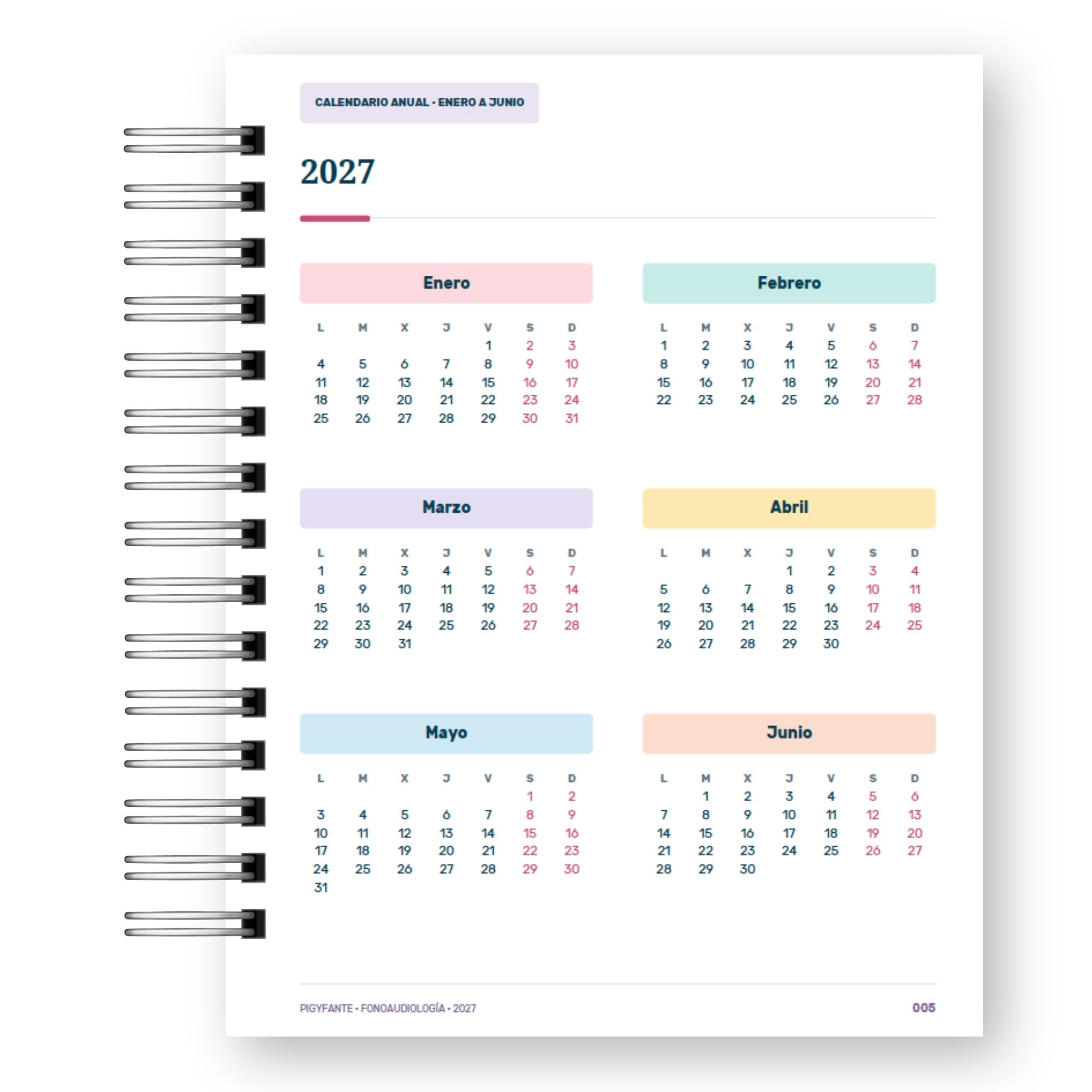 Agenda  Fonoaudiología 2027 – Edición Hombre  5