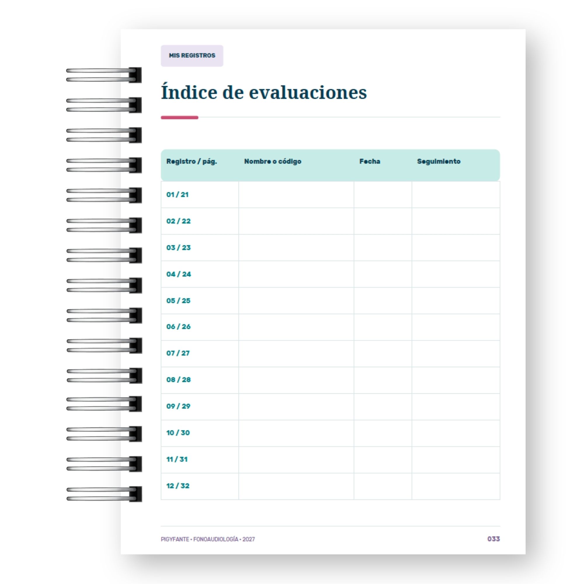 Agenda  Fonoaudiología 2027 – Edición Hombre  10