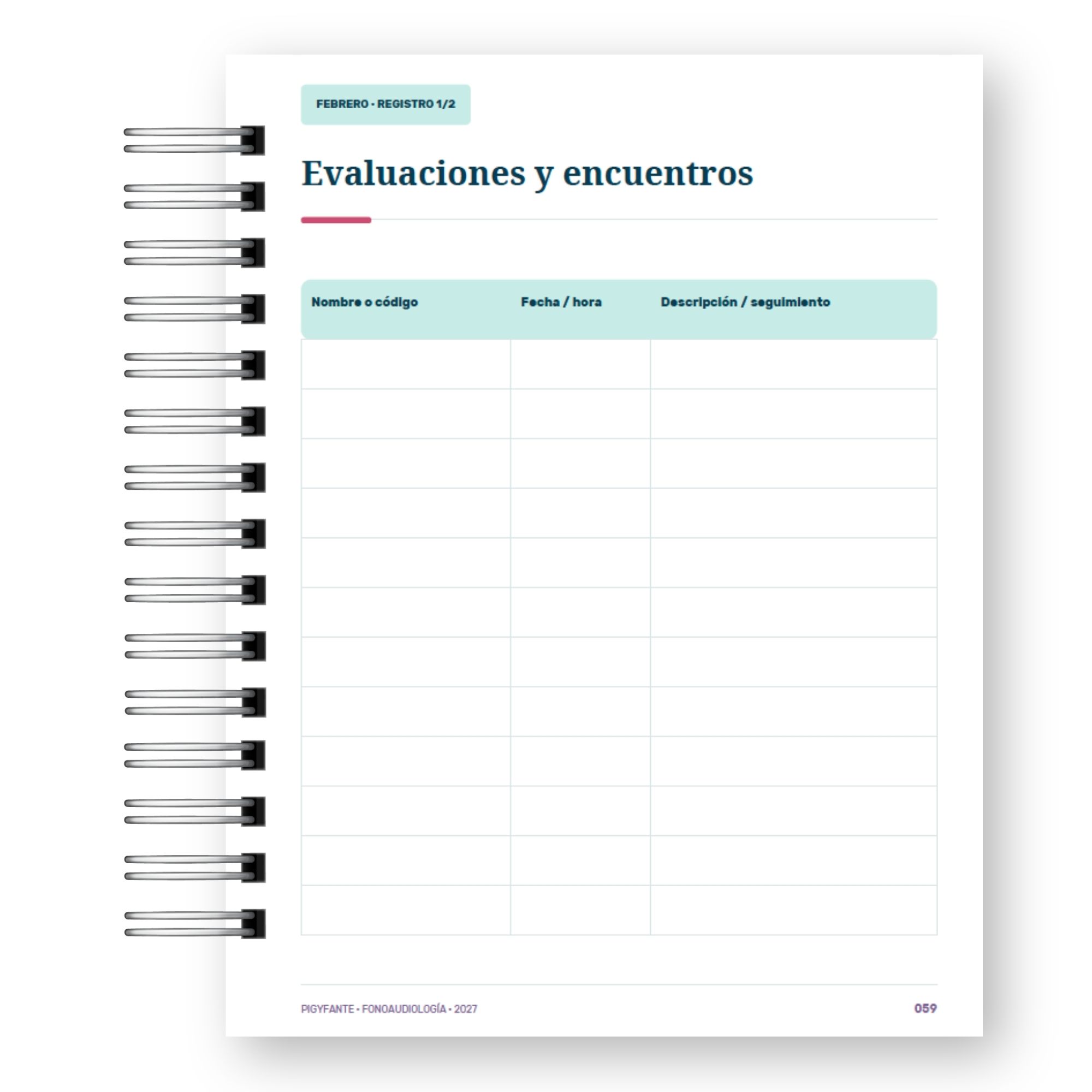 Agenda  Fonoaudiología 2027 – Edición Hombre  11
