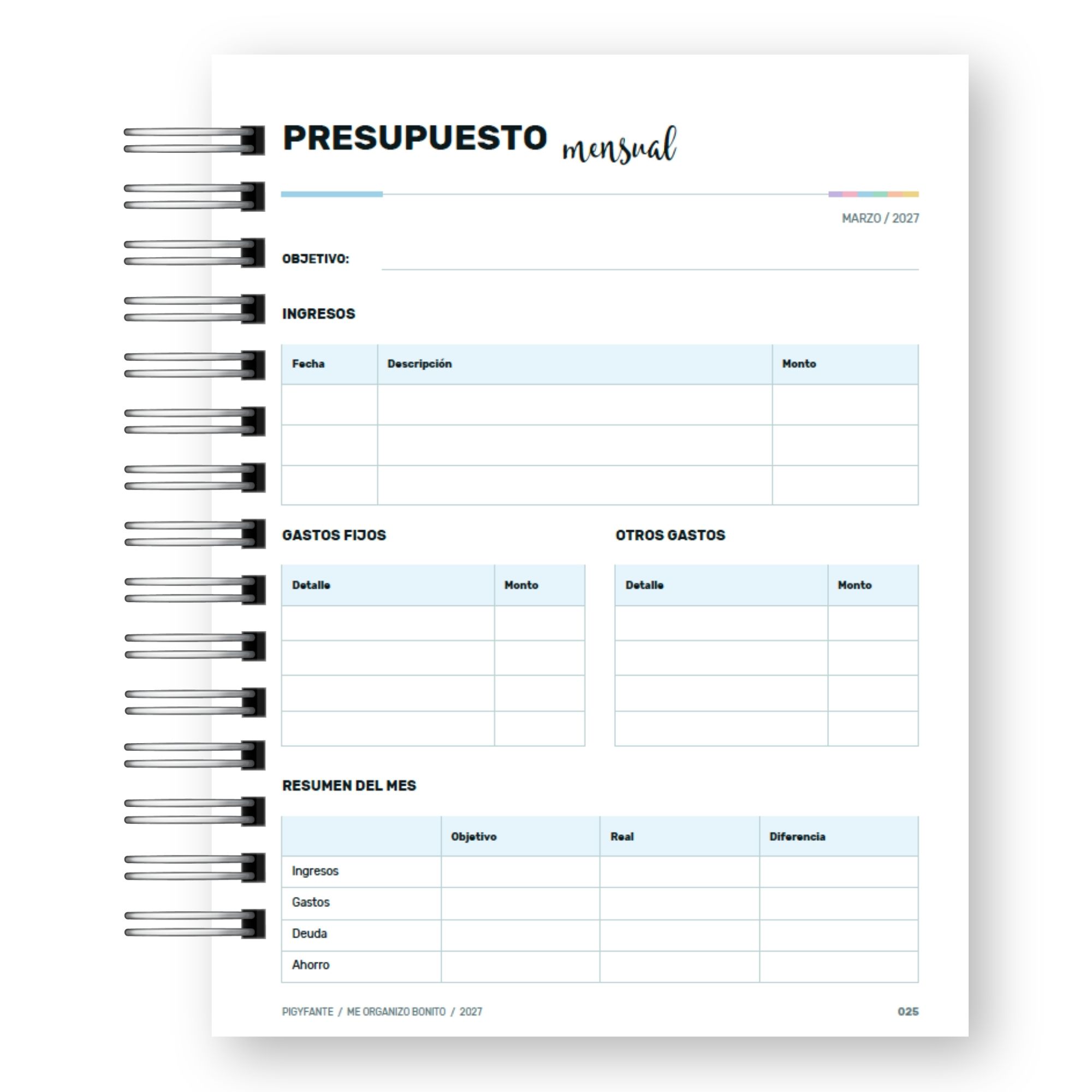 Agenda  Secretaria 2027 – Edición Me Organizo Bonito 7