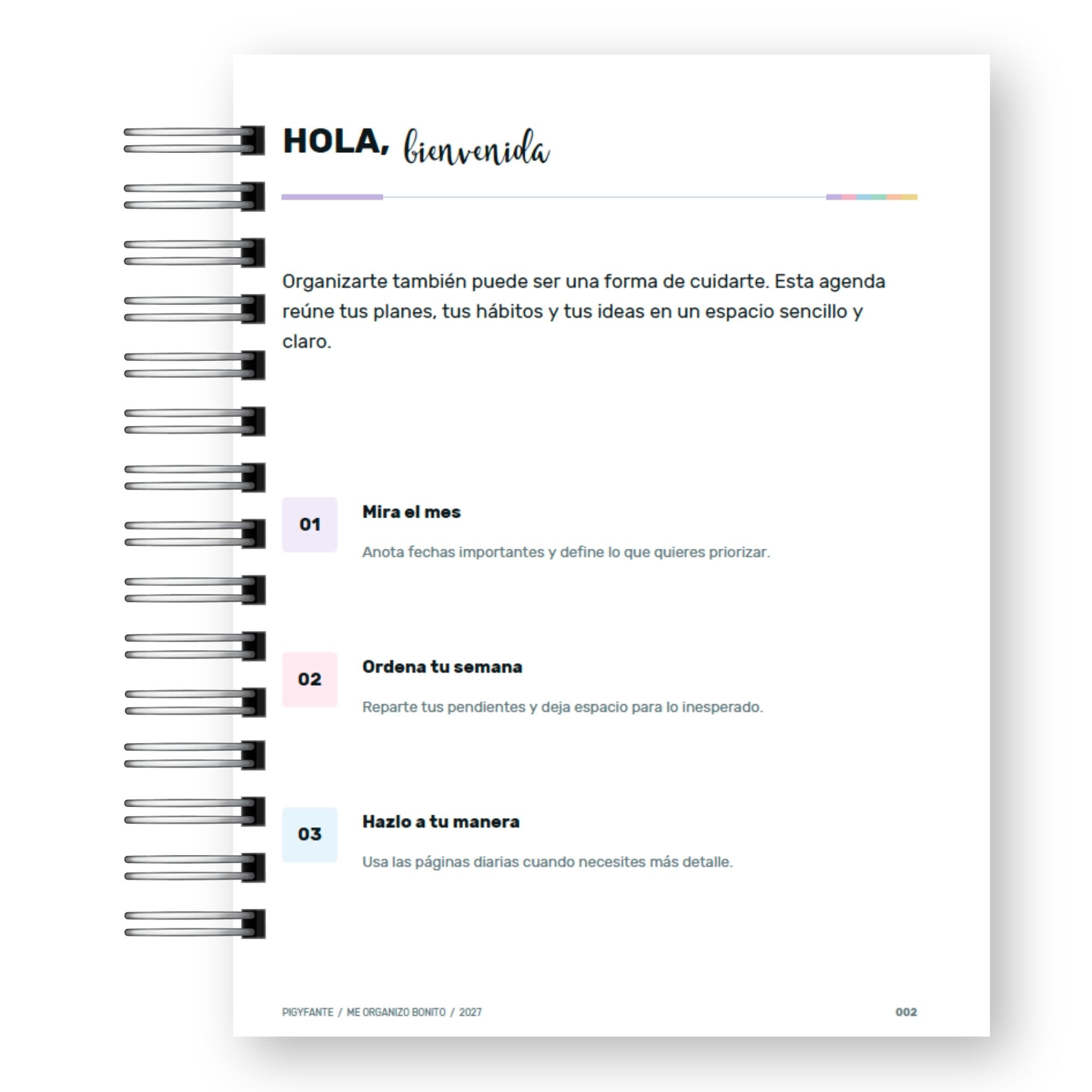 Agenda  Secretaria 2027 – Edición Me Organizo Bonito 2