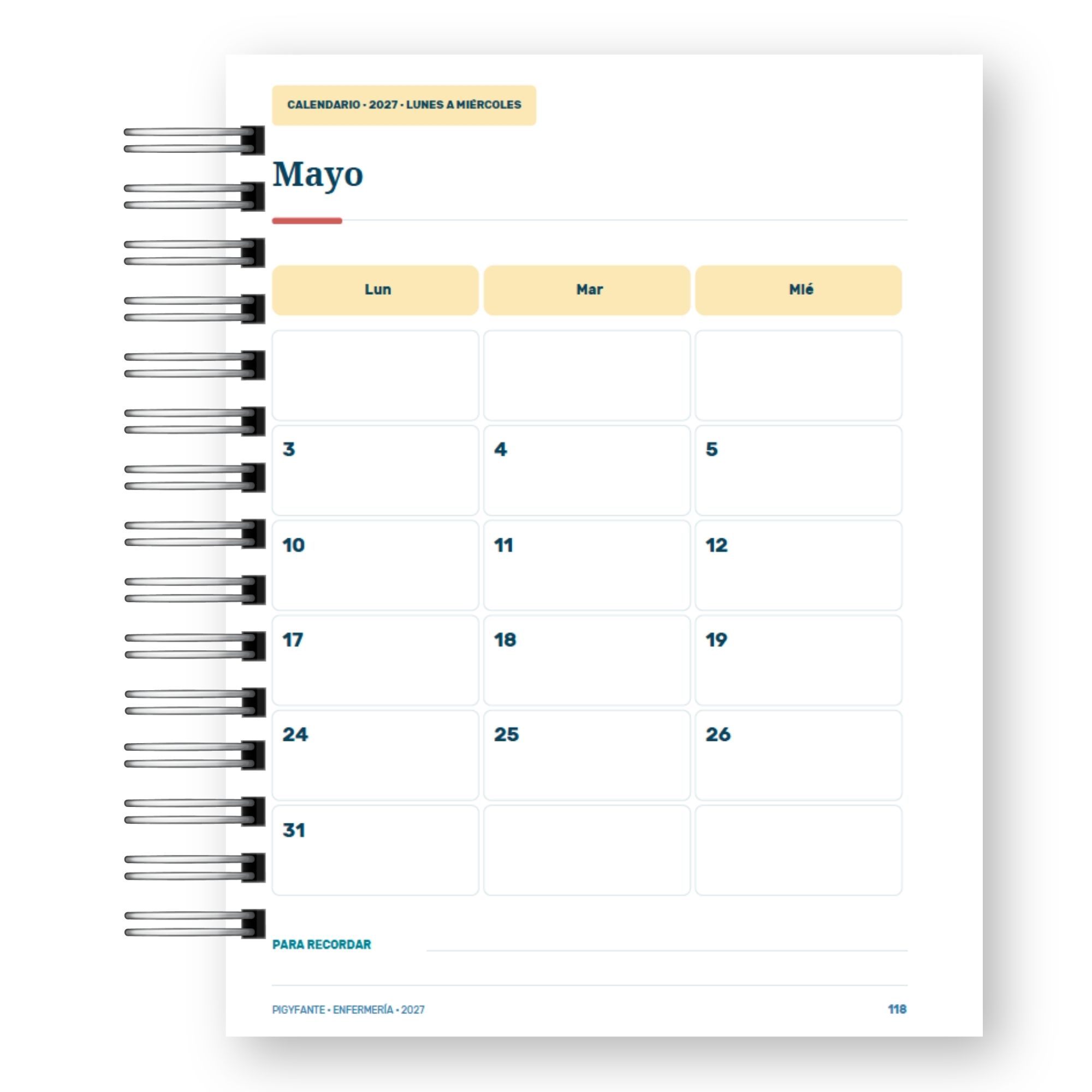 Agenda Enfermería 2027 – Edición Hombre  10