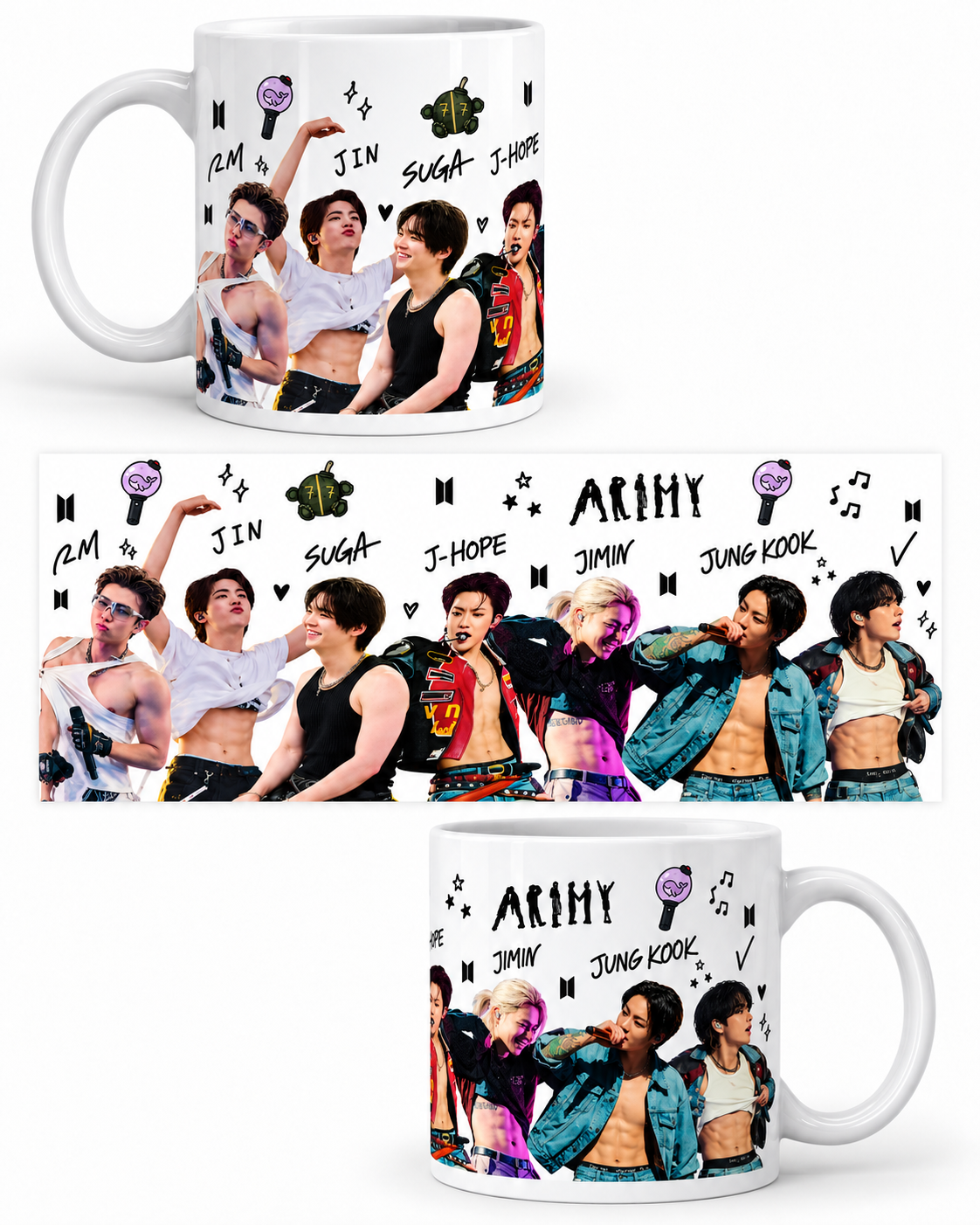 Taza  BTS - Members y ARMY – Colección K-Pop All Members 1