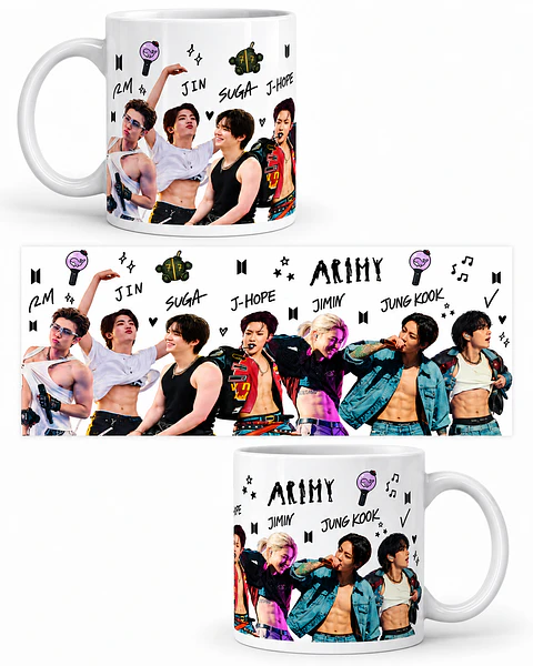 Taza  BTS - Members y ARMY – Colección K-Pop All Members