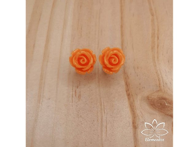 Aritos flor de loto naranjo