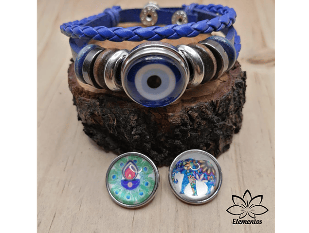 Brazalete Azul con Broches Intercambiables