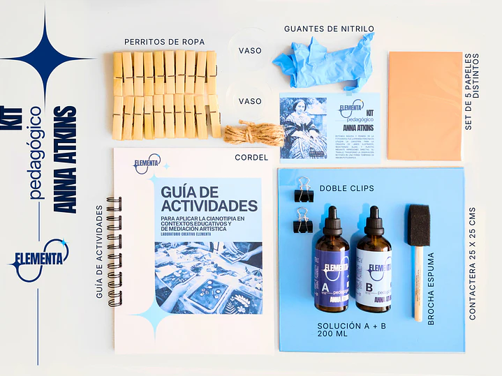 Kit de Cianotipia Pedagógico Educativo Anna Atkins 200 ml 1