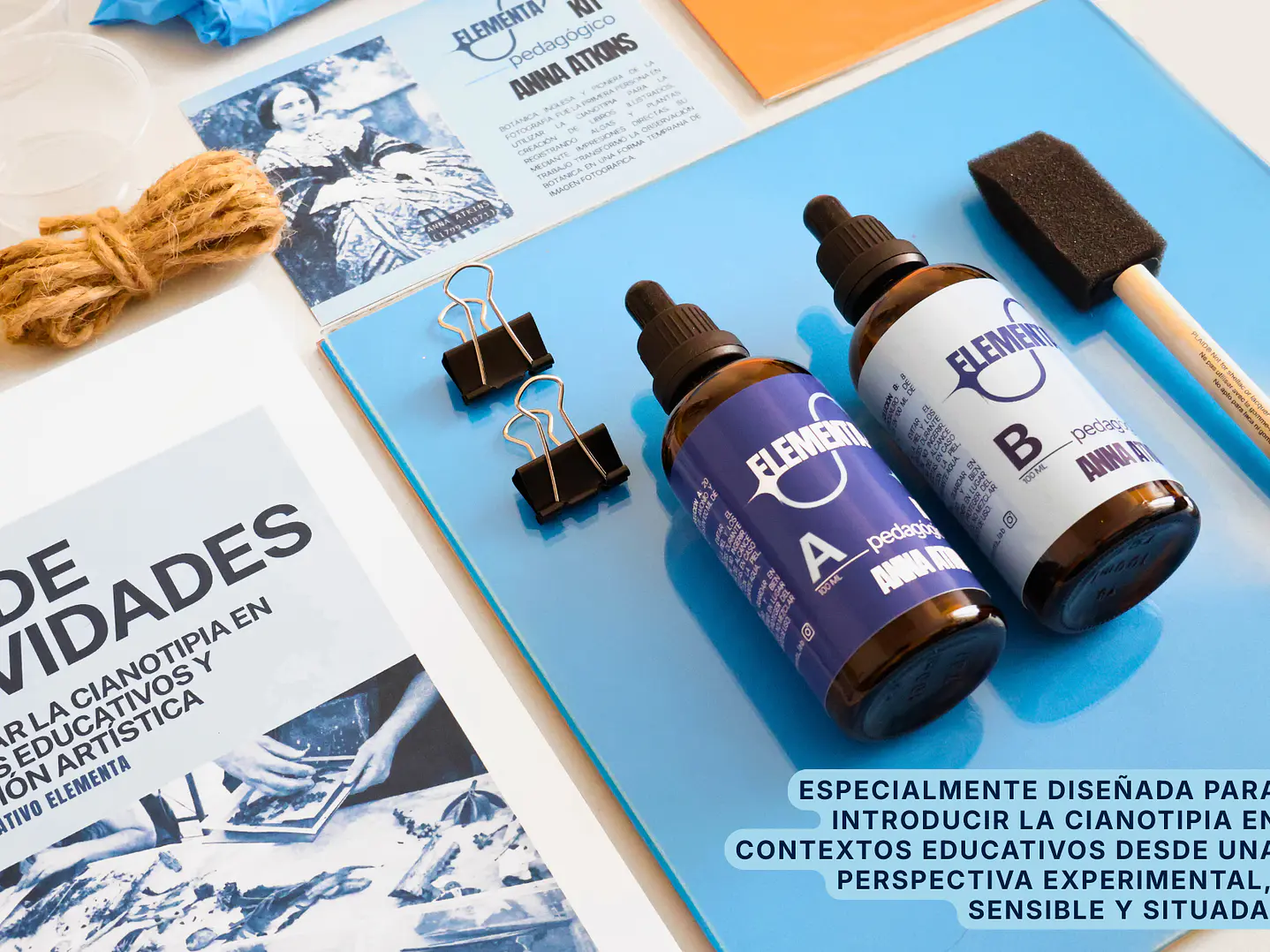 Kit de Cianotipia Pedagógico Educativo Anna Atkins 200 ml 2