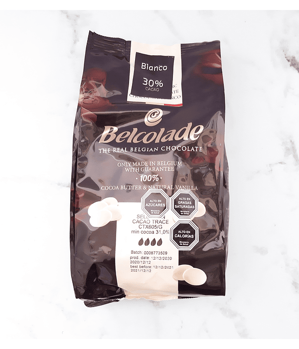 Chocolate blanco monedas 30% cacao Belcolade