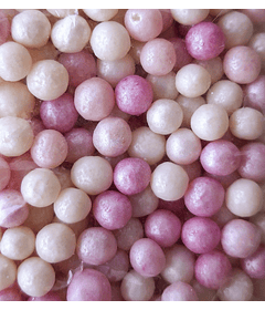 Decoración Perlas de cereal blanco rosa