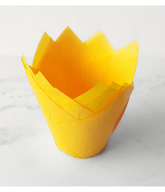 Tulipas de papel ceresinado para muffin color amarillo