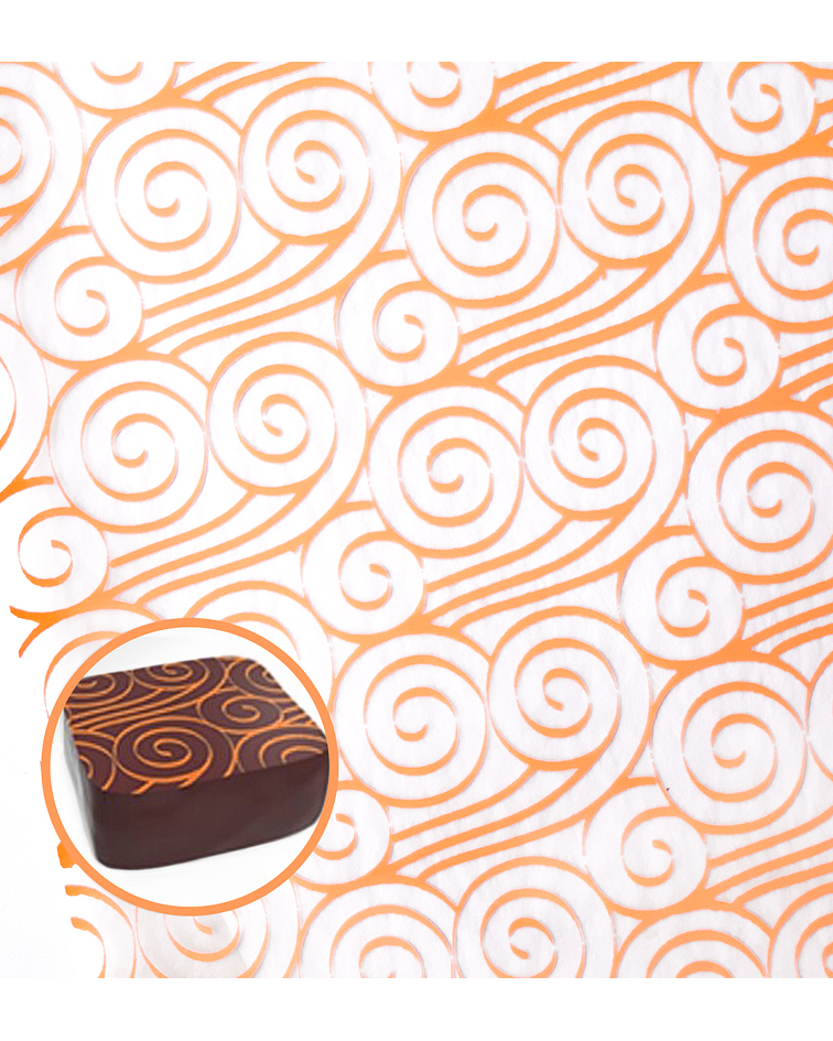 Transfer para chocolate diseño espiral 