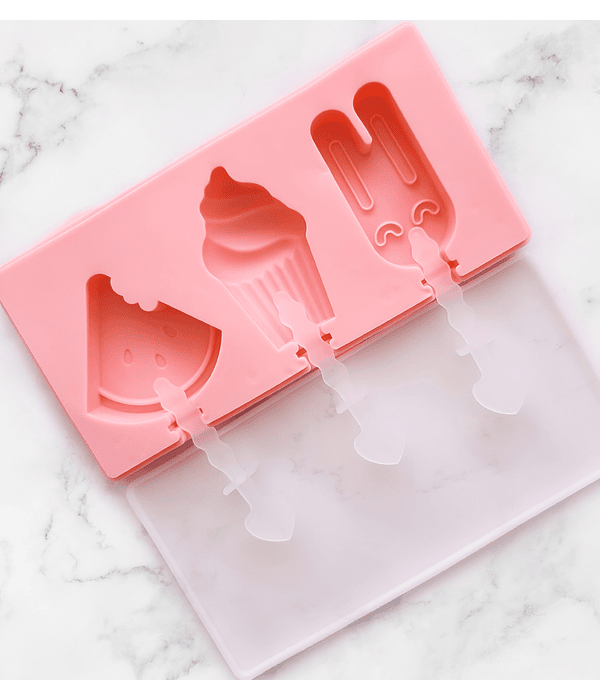 Molde silicona para paletas de helado cakesicle rosado