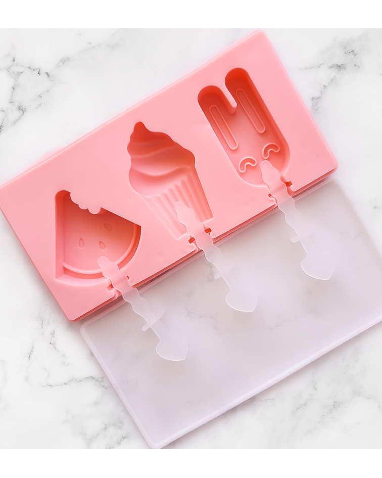 Molde silicona para paletas de helado cakesicle rosado