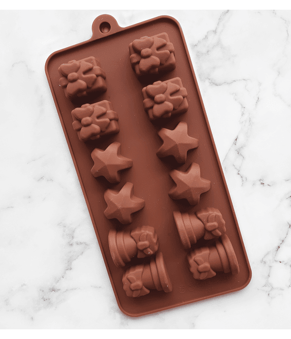 Molde silicona para chocolate figuras Navidad