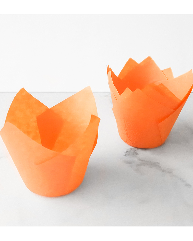 Tulipas de papel ceresinado color Naranja 