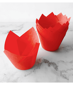 Tulipa de papel ceresinado color Rojo 
